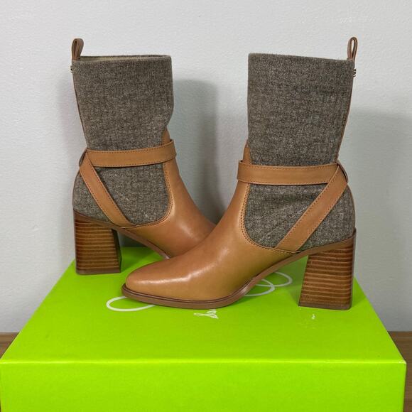 New Sam Edelmam Marci Bootie in LT Cuoio /Knit Women's Size 6.5 - Picture 5 of 10